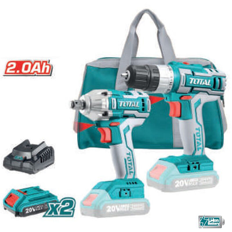 foto del prodotto avvitatore avvitatore a massa battente 1 2 2 batterie litio 20v accessori total