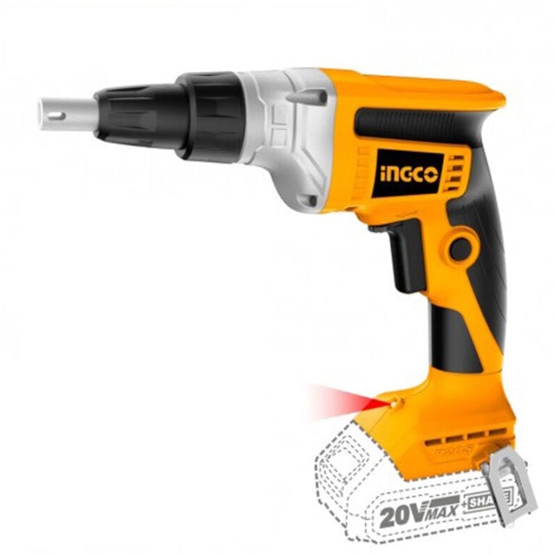 foto del prodotto avvitatore per cartongesso a batteria 20 v 1 4 professionale solo corpo ingco cdsli2042006