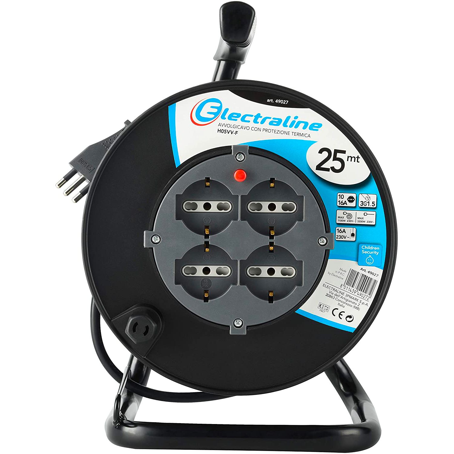 foto del prodotto avvolgicavo 3x1,5 con disgiuntore 25 mt