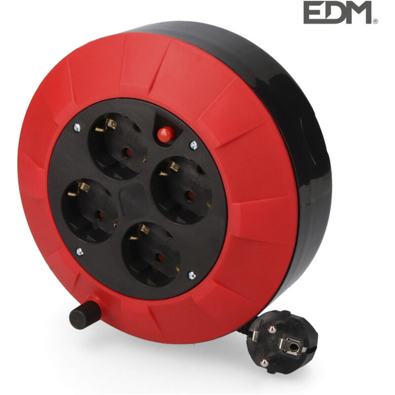 foto del prodotto avvolgicavo domestico 5mts 3x1 4 prese t tl con protettore termico edm