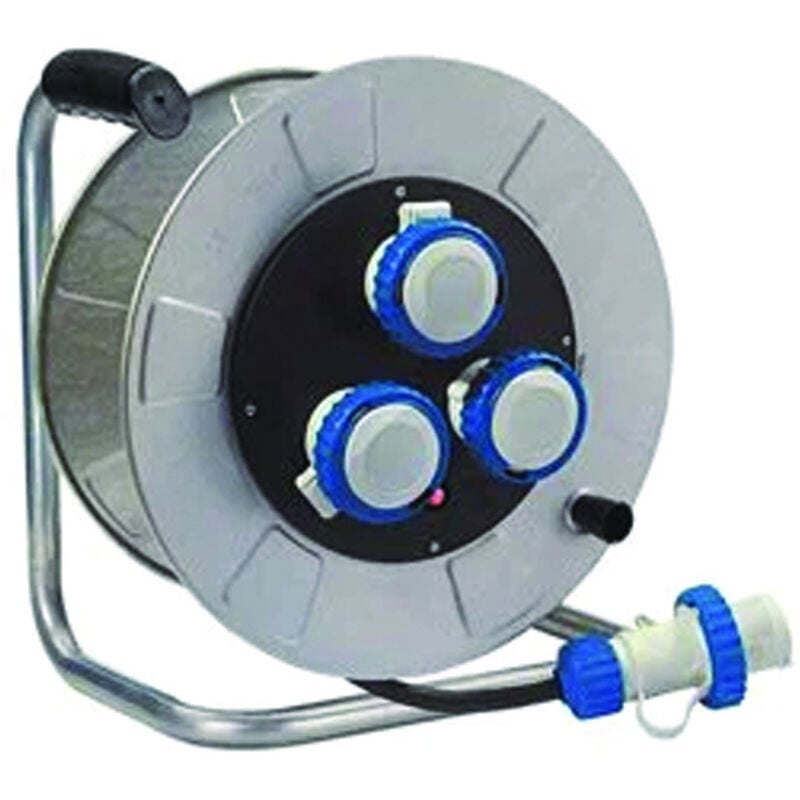 foto del prodotto avvolgicavo elettrico industriale 3 prese mt30 linea golia metal fanton