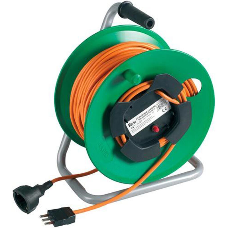 foto del prodotto avvolgicavo manuale cavo 20m prolunga spina italia ip20 presa schuko rosi