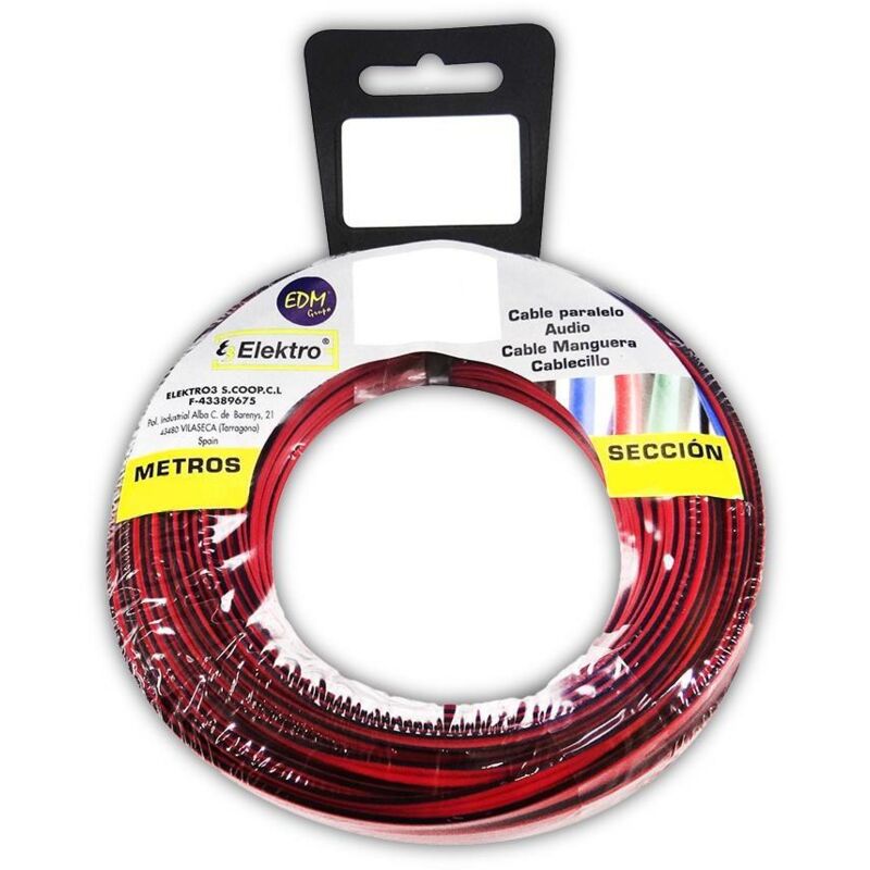 foto del prodotto avvolgicavo parallelo 2x1,5mm rosso nero 5m audio
