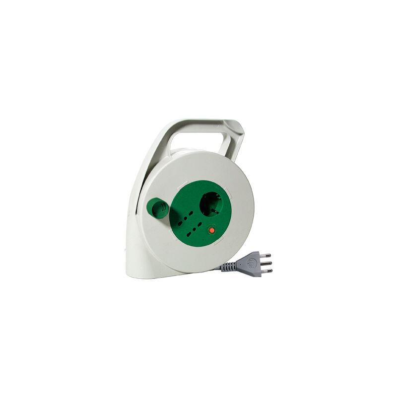 foto del prodotto avvolgicavo prolunga 10m 3 prese bipasso 2p t 16a 1 schuko spina italiana con disgiuntore fanton 01283