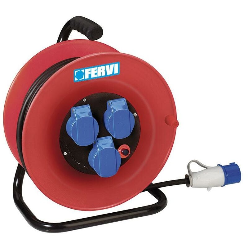 foto del prodotto avvolgicavo prolunga elettrica cavo 30 mt 3x2.5 industriale 230v fervi a010 30