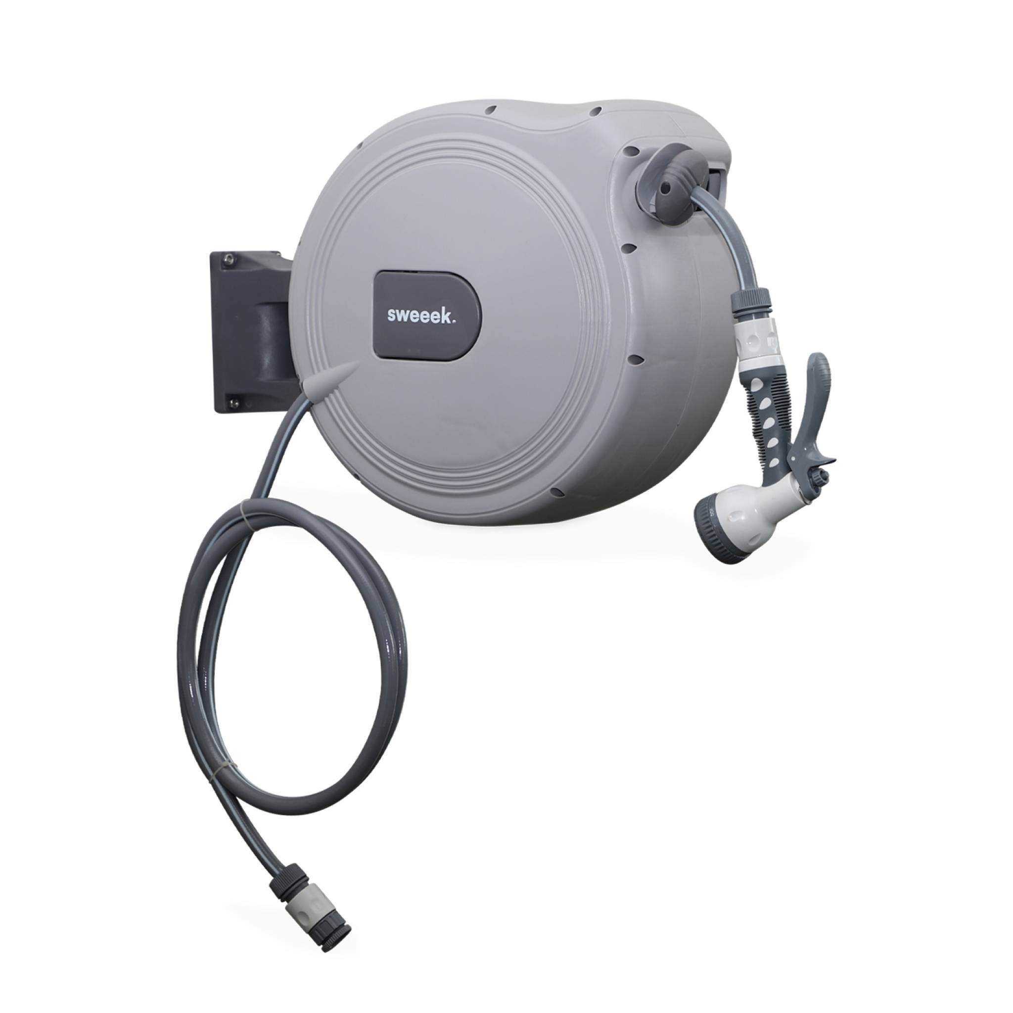 foto del prodotto avvolgitubo automatico a parete con tubo flessibile, 30m, grigio