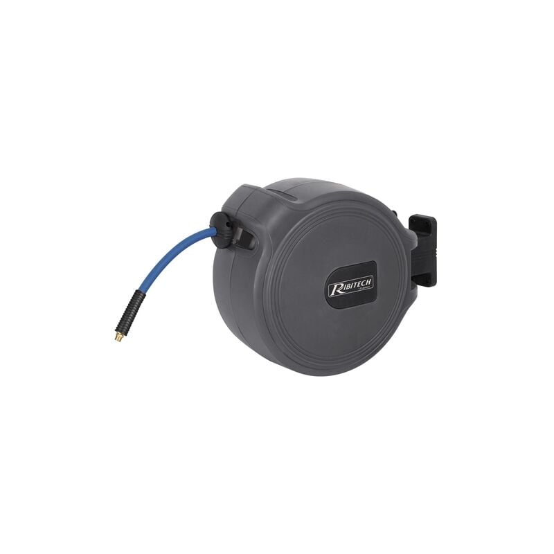foto del prodotto avvolgitubo automatico aria compressa ribitech tubo 20 m fissaggio a muro