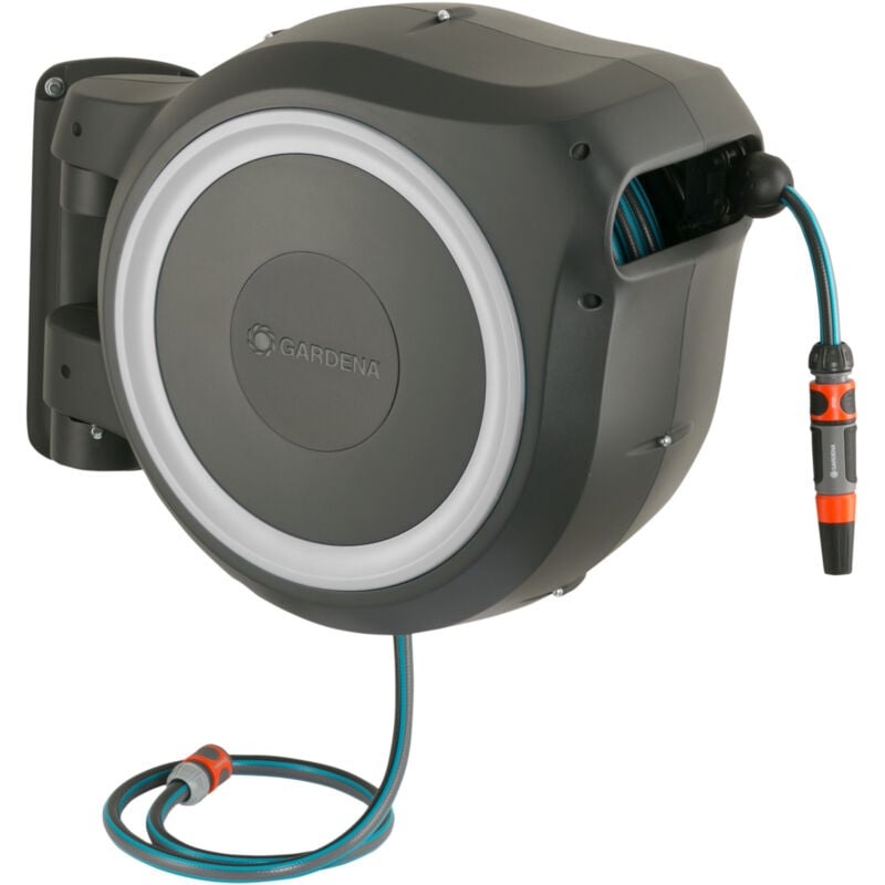 foto del prodotto avvolgitubo da parete automatico rollup m l bianco tubo 25 m incluso 18622 20 gardena