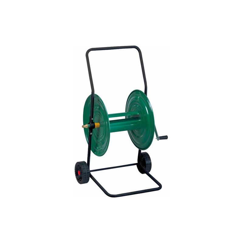 foto del prodotto avvolgitubo in metallo 80mt verde papillon avvolgitore tubo irrigazione carrello
