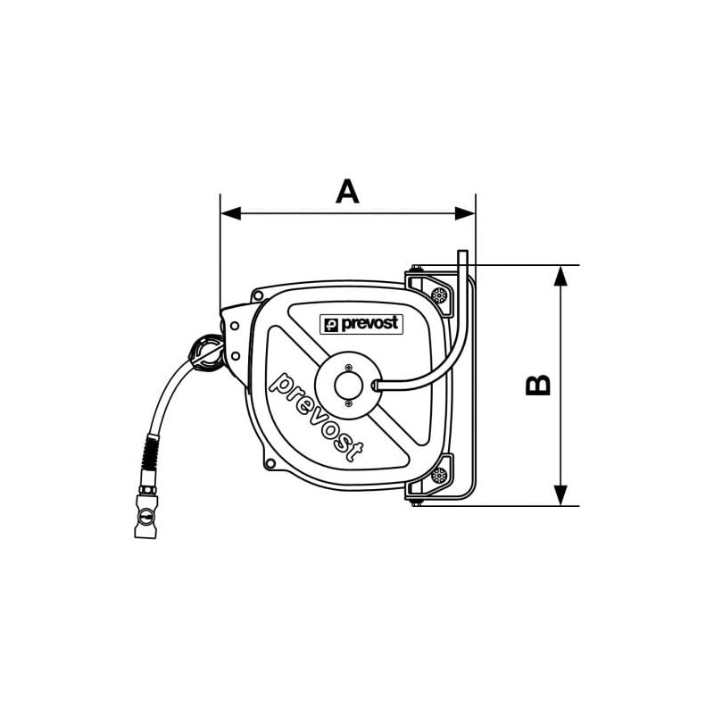 foto del prodotto avvolgitubo industriale prevost 15 m 10x14 mm drf 1015es con giunto di sicurezza esi 07