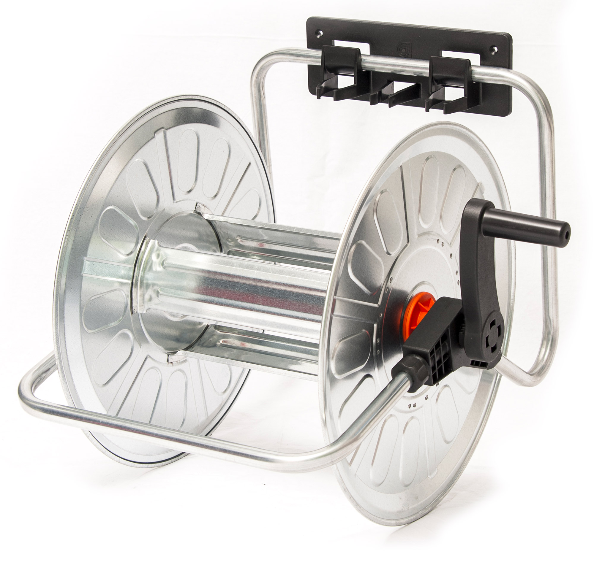 foto del prodotto avvolgitubo portatile manuale da muro 80 mt in acciaio zincato grigio agrati