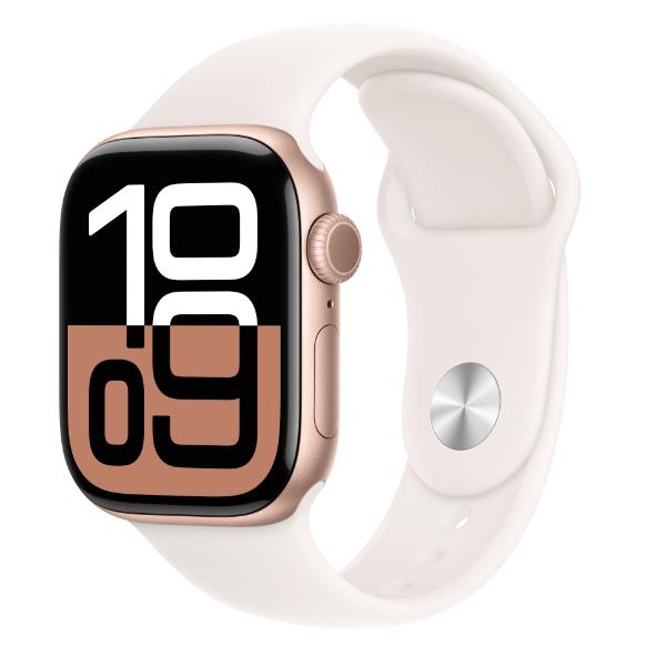 foto del prodotto aw s10 gps 42mm rose gold aluminium case with light blush sport band m l