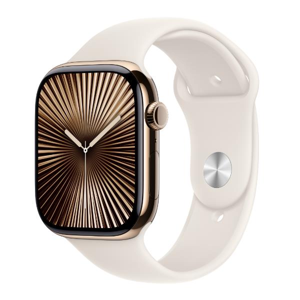 foto del prodotto aw s10 gps cellular 46mm gold titanium case with starlight sport band m l