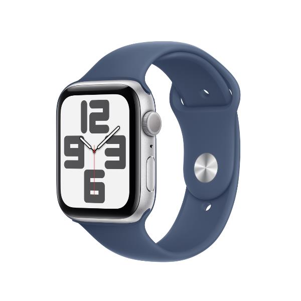 foto del prodotto aw se gps 44mm silver aluminium case with denim sport band m l