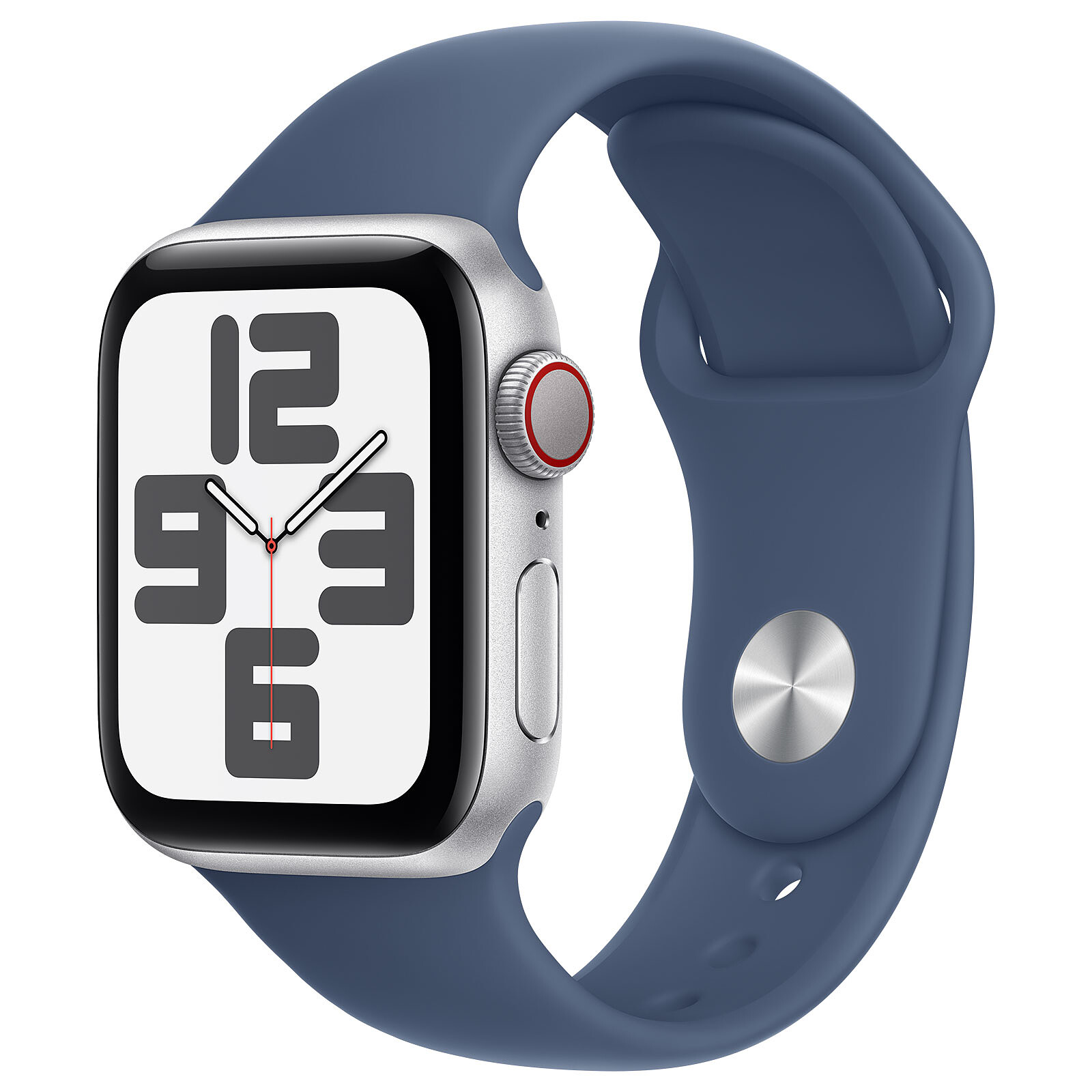 foto del prodotto aw se gps cellular 40mm silver aluminium case with denim sport band s m