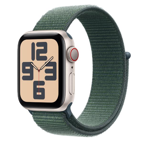 foto del prodotto aw se gps cellular 40mm starlight aluminium case with lake green sport loop