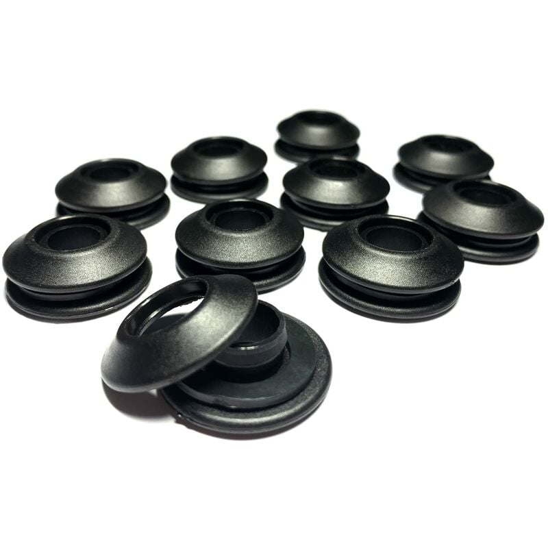 foto del prodotto awapro set di occhielli 10 pezzi nero per teloni antiruggine 28 x 28 x 12 mm occhielli in plastica