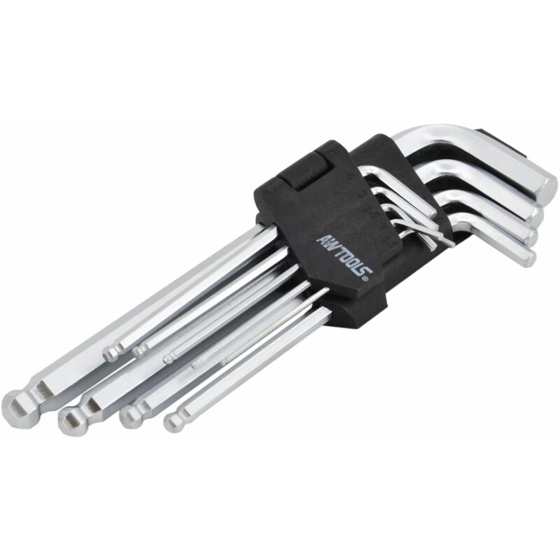 foto del prodotto awtools klucze imbusowe sze ciok tne z kulk 1,5 10mm 9 elem. 1.5 2 2.5 3 4 5 7 8 10mm