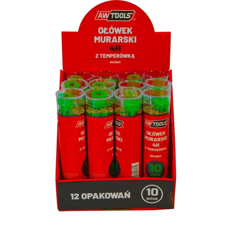 foto del prodotto awtools matita per muratura 4h verde per pietra/mattoni 10 pezzi