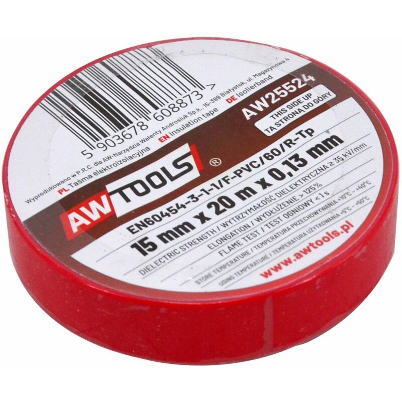 foto del prodotto awtools ta ma izolacyjna 19mm x 20m czerwona