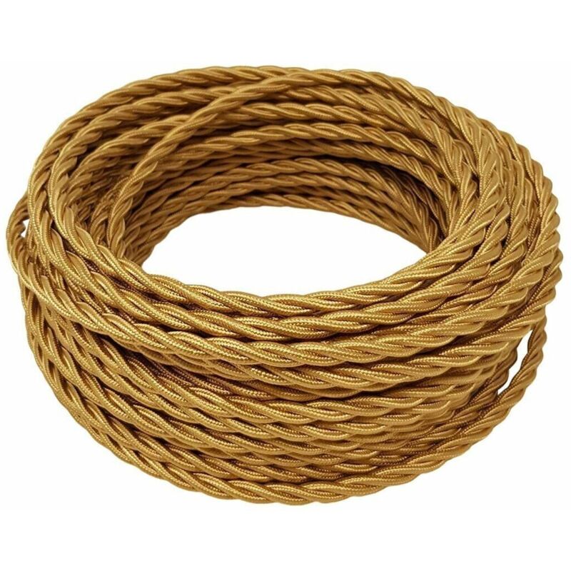 foto del prodotto axel cavo pvc sotto treccia tessile seta 3x1 mmq stile vintage oro mt1