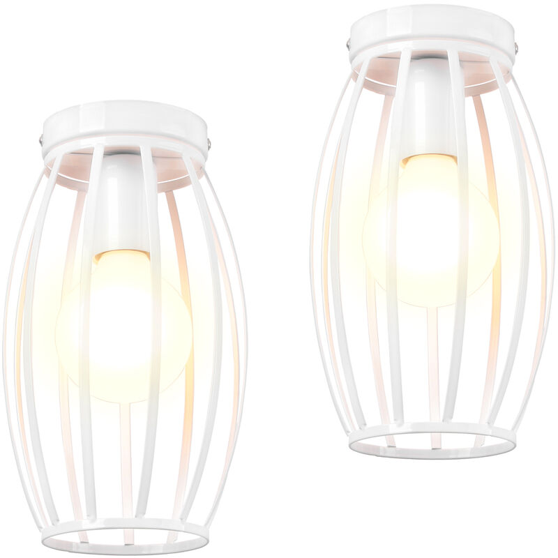 foto del prodotto axhup 2x plafoniera soffitto, vintage lampada da soffitto con gabbia, industriale stile illuminazione in metallo con e27 attacco per soggiorno