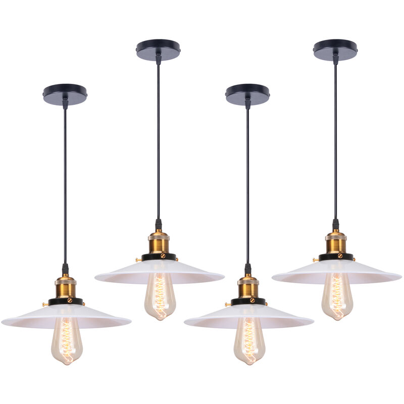 foto del prodotto axhup 4x lampada a sospensione, lampadario da soffitto con 26cm paralume, illuminazione con bronzo e27 per cucina isaland camera da letto bianco 