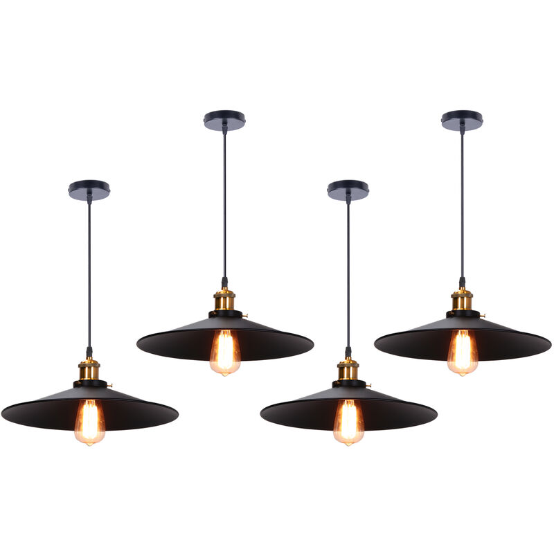 foto del prodotto axhup 4x lampada a sospensione, lampadario da soffitto con 36cm paralume, illuminazione con bronzo e27 per cucina isaland camera da letto nero 