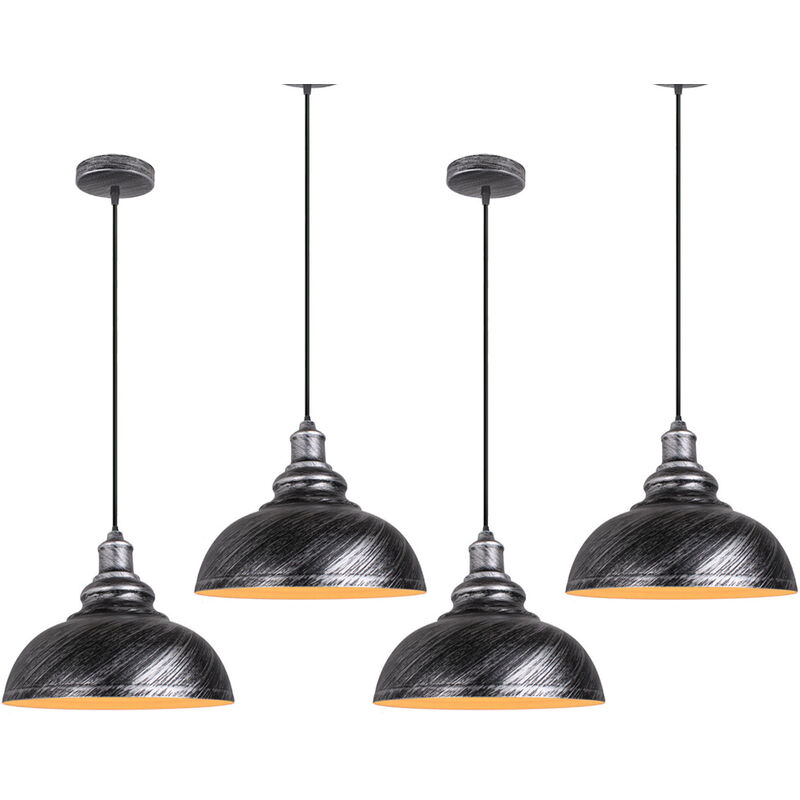 foto del prodotto axhup 4x lampada a sospensione vintage, lampada da soffitto con 29cm paralume in metallo, industriale stile illuminazione supporto edison e27 per
