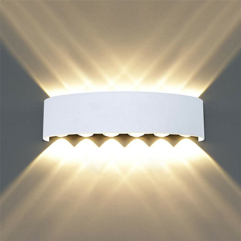 foto del prodotto axhup applique led per interno, 12w moderna lampada da parete in alluminio, ip65 up down lampada per corridoio cucina isaland camera da letto scala