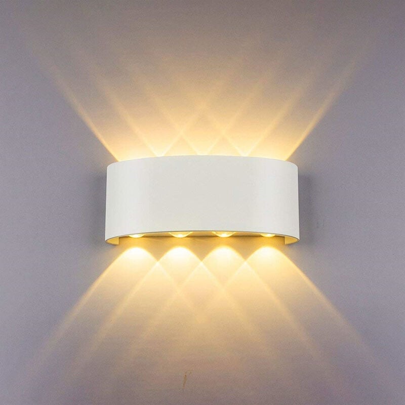 foto del prodotto axhup applique led per interno, 8w moderna lampada da parete in alluminio, ip65 up down lampada per corridoio cucina isaland camera da letto scala