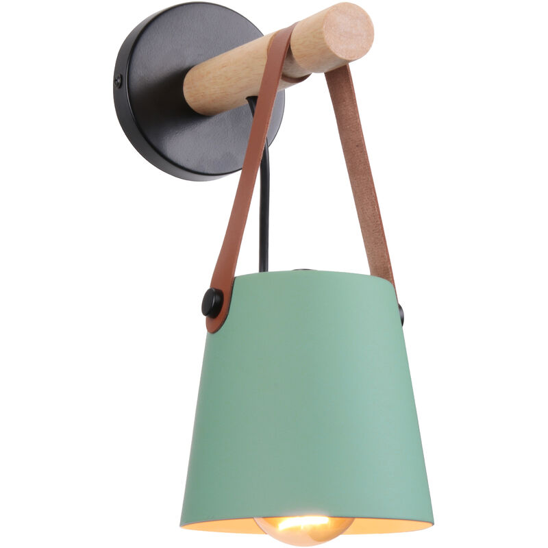 foto del prodotto axhup applique per interno, moderna lampada da parete in pelle, creativo illuminazione con paralume e27 per camera da letto cucina corridoio caff 