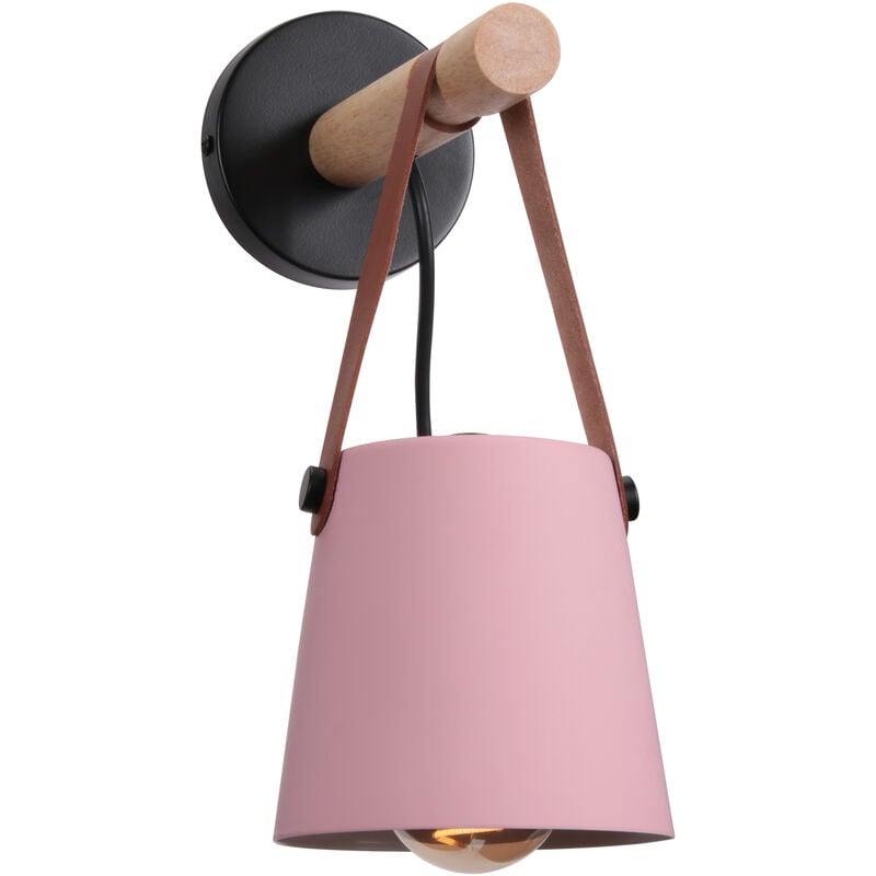 foto del prodotto axhup applique per interno, moderna lampada da parete in pelle, creativo illuminazione con paralume e27 per camera da letto cucina corridoio caff 