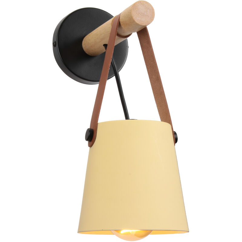 foto del prodotto axhup applique per interno, moderna lampada da parete in pelle, creativo illuminazione con paralume e27 per camera da letto cucina corridoio caff 