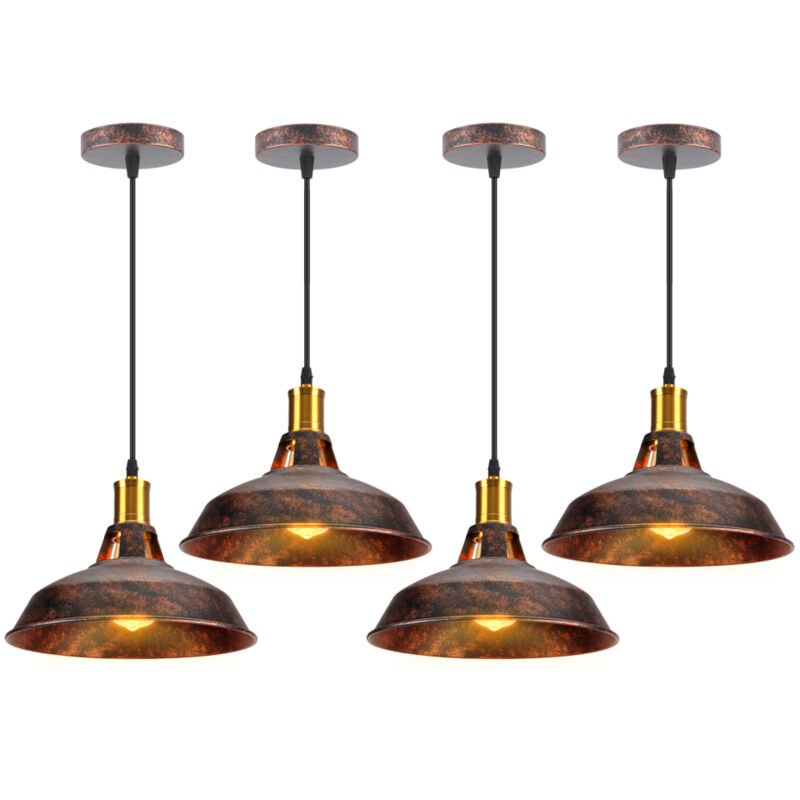 foto del prodotto axhup lampada a sospensione, vintage lampada da soffitto con paralume in metallo, industriale stile illuminazione supporto edison e27 per corridoio