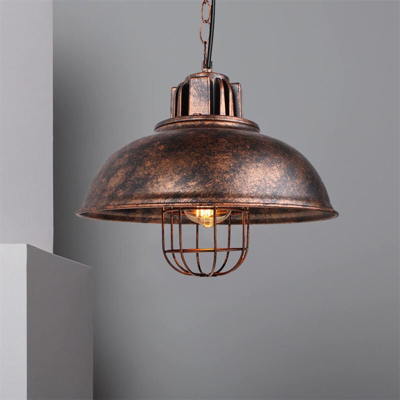 foto del prodotto axhup lampada a sospensione, vintage luce da soffitto con 33cm paralume in ferro, industriale stile illuminazione supporto edison e27 per