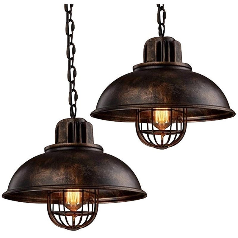 foto del prodotto axhup lampada a sospensione, vintage luce da soffitto con 33cm paralume in ferro, industriale stile illuminazione supporto edison e27 per