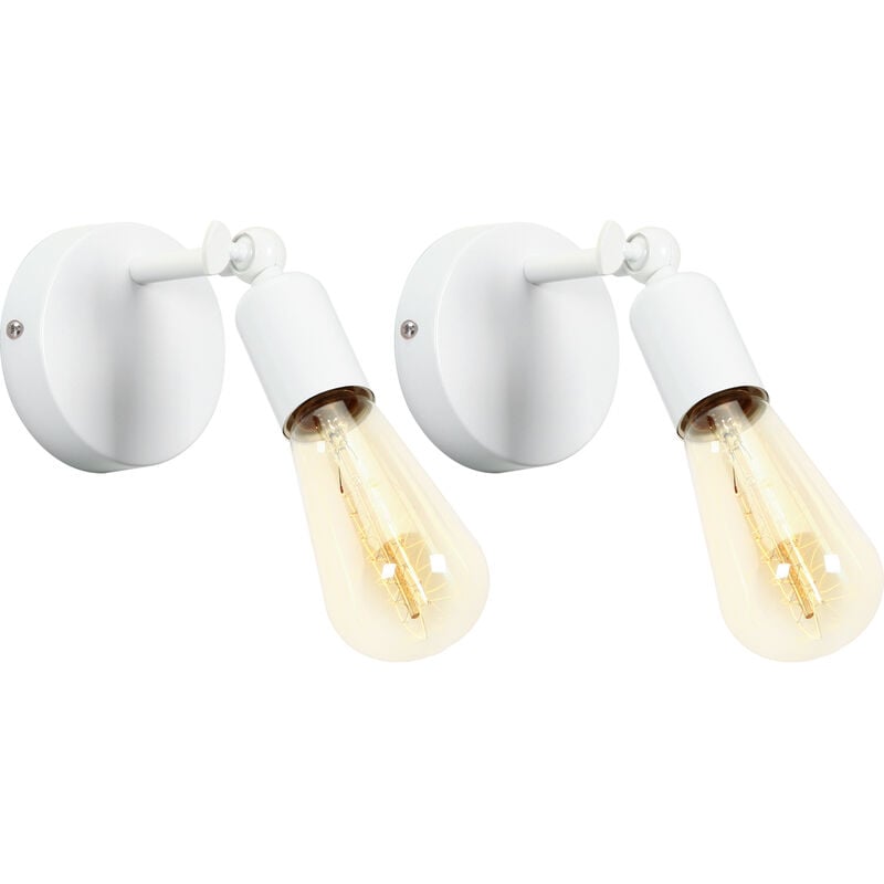 foto del prodotto axhup lampada da parete interni, applique in metallo regolabile 180 , illuminazione da parete per soggiorno camera da letto corridoio bianco 2 pezzi