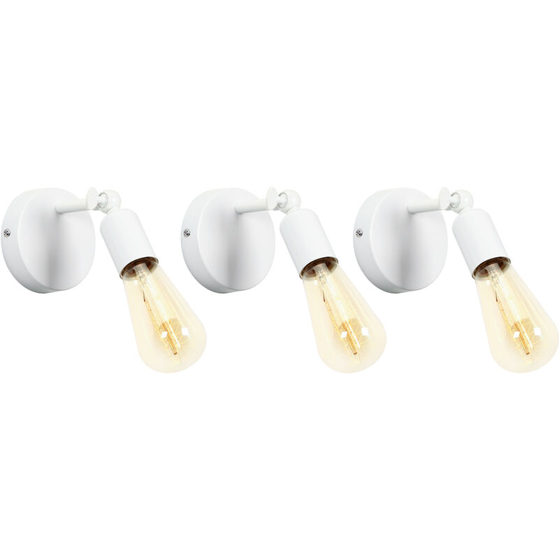 foto del prodotto axhup lampada da parete interni, applique in metallo regolabile 180 , illuminazione da parete per soggiorno camera da letto corridoio bianco 3 pezzi