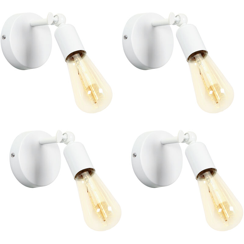 foto del prodotto axhup lampada da parete interni, applique in metallo regolabile 180 , illuminazione da parete per soggiorno camera da letto corridoio bianco 4 pezzi