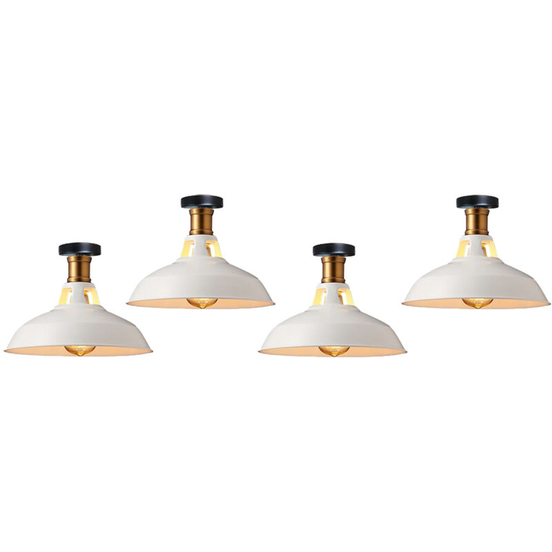foto del prodotto axhup lampada da soffitto 27cm plafoniera industriale vintage ferro paralume bianco lampada corridoio balcone scale 4pcs