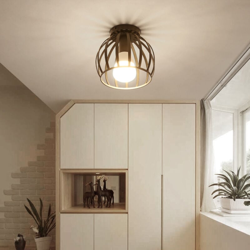 foto del prodotto axhup lampada da soffitto industriale fatto di metallo, lampadario girare per soggiorno camera da letto nero