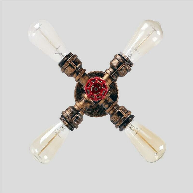 foto del prodotto axhup lampada da soffitto tubolare 4 luci rustica industriale plafoniera tubo dell acqua luminaire per cucina isaland camera da letto bronzo