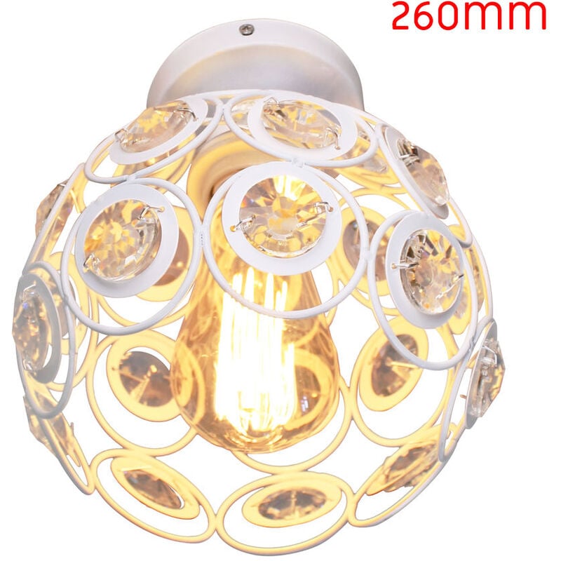 foto del prodotto axhup plafoniera in cristallo, lampada da soffitto a semi incasso con 26cm paralume, moderna apparecchio di illuminazione per corridoio cucina