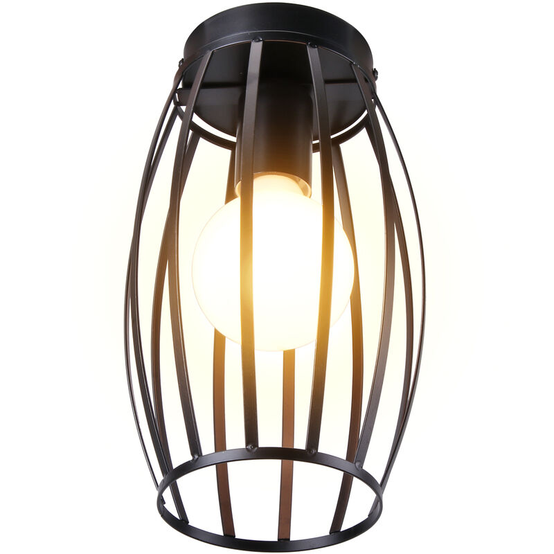 foto del prodotto axhup plafoniera soffitto, vintage lampada da soffitto con gabbia, industriale stile illuminazione in metallo con e27 attacco per soggiorno cucina