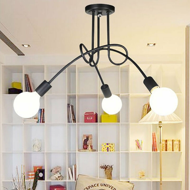 foto del prodotto axhup plafoniere, 3 luci spider lampadario a soffitto in industriale stile, illuminazione creativo supporto e27 per cucina isaland camera da letto