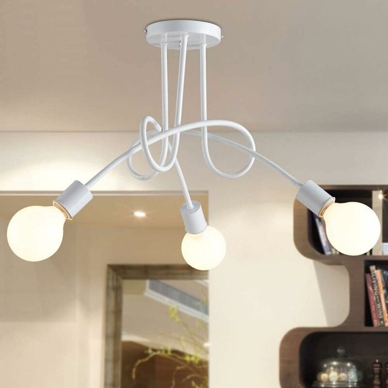 foto del prodotto axhup plafoniere, 3 luci spider lampadario a soffitto in industriale stile, illuminazione creativo supporto e27 per cucina isaland camera da letto