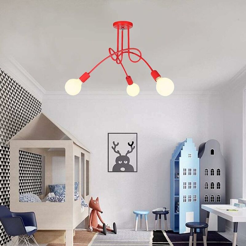 foto del prodotto axhup plafoniere, 3 luci spider lampadario a soffitto in industriale stile, illuminazione creativo supporto e27 per cucina isaland camera da letto