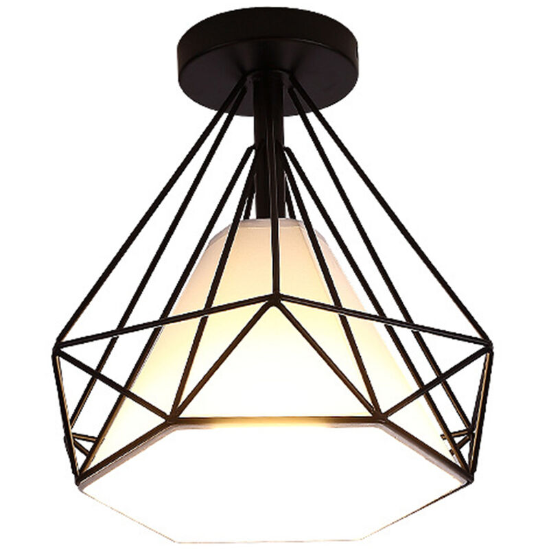 foto del prodotto axhup plafoniere in retro stile, lampade a soffitto a forma di diamante con e27, illuminazione a soffitto in metallo per corridoio bar cucina 1x