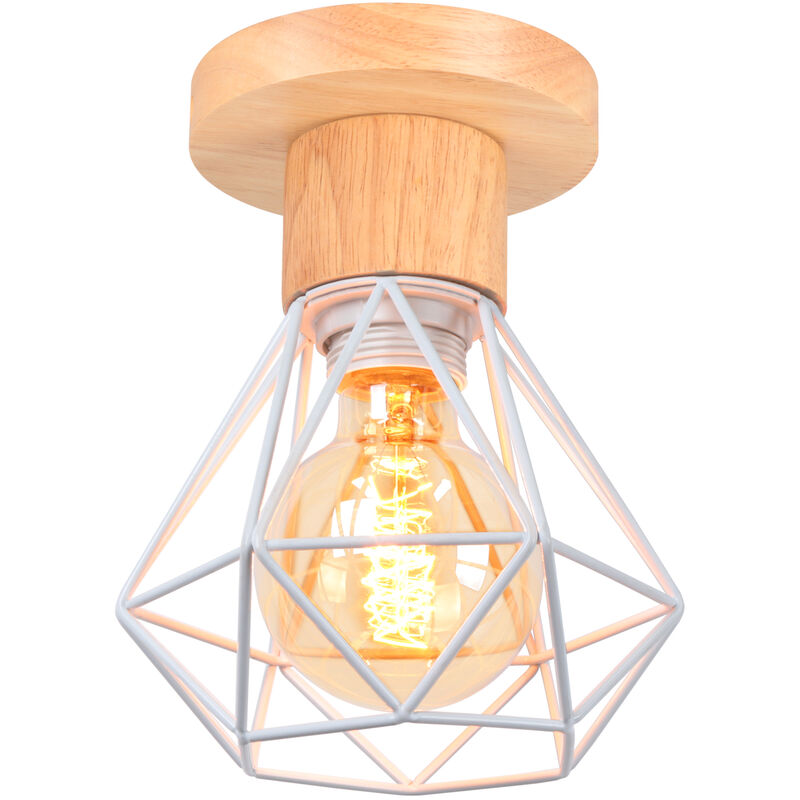 foto del prodotto axhup plafoniere soffitto, 16cm diamante lampade a soffitto, illuminazione con gabbia per soggiorno sala da pranzo camera da letto bianco legno 1